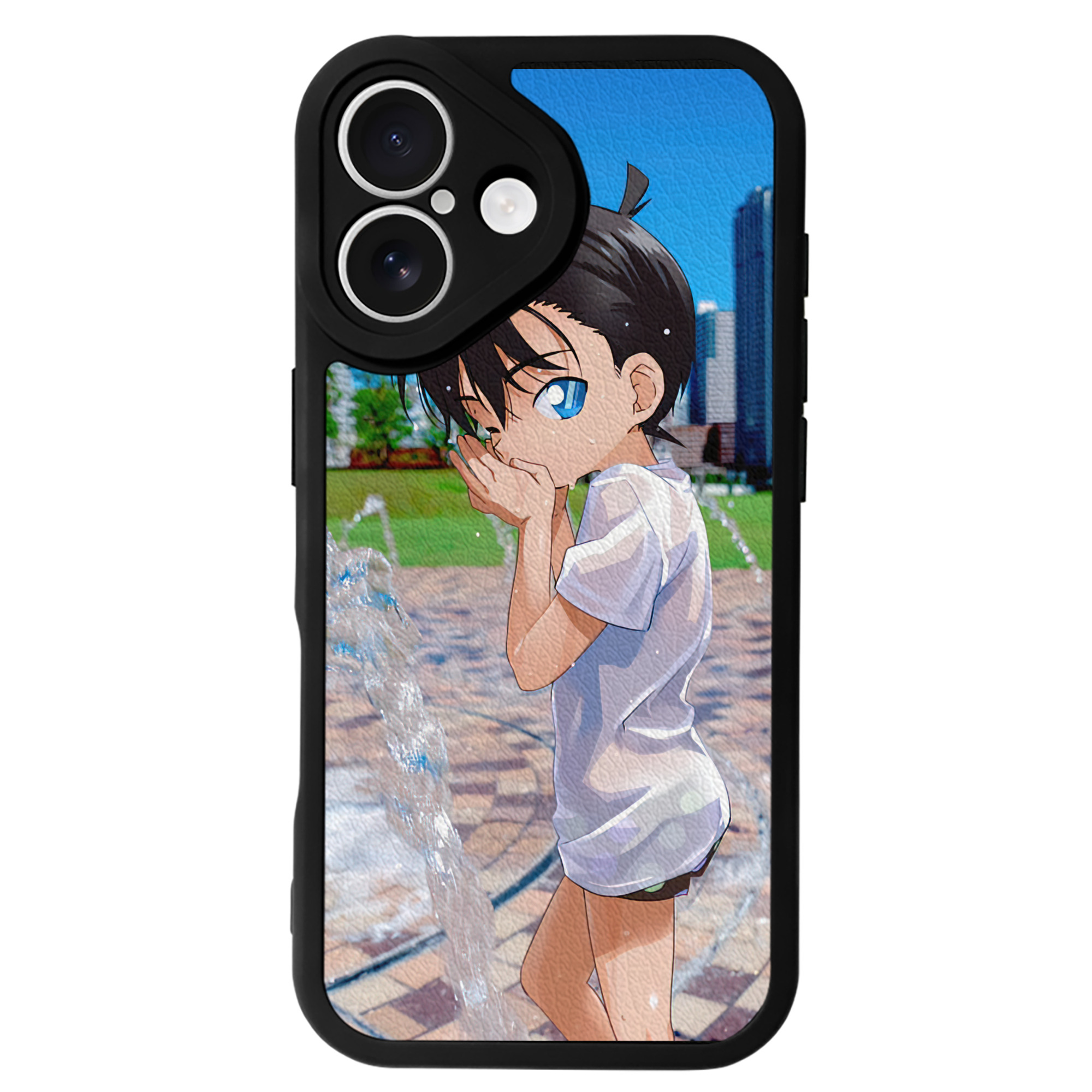 （画像用） 名探偵コナン Detective Conan 【iPhone 16シリーズ対応】シリコンスマホケース（レザー調） 材質：シリコン